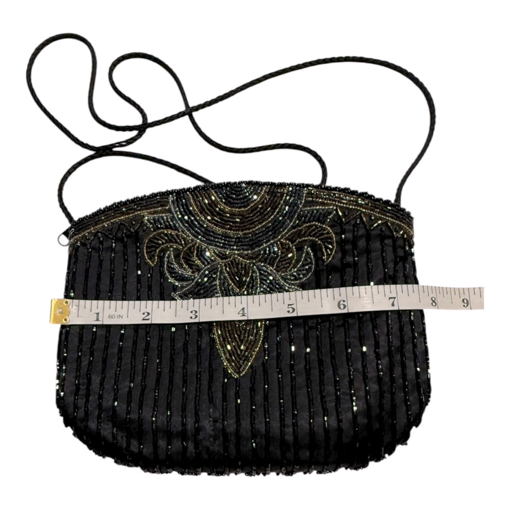 Vintage Elegant Black Beaded Women's Bag - Picture 5 of 7